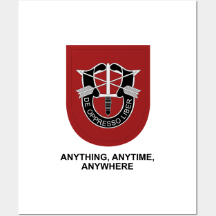 7th Special Forces Group (Airborne) Beret Flash, Anything, Anytime, Anywhere Posters and Art